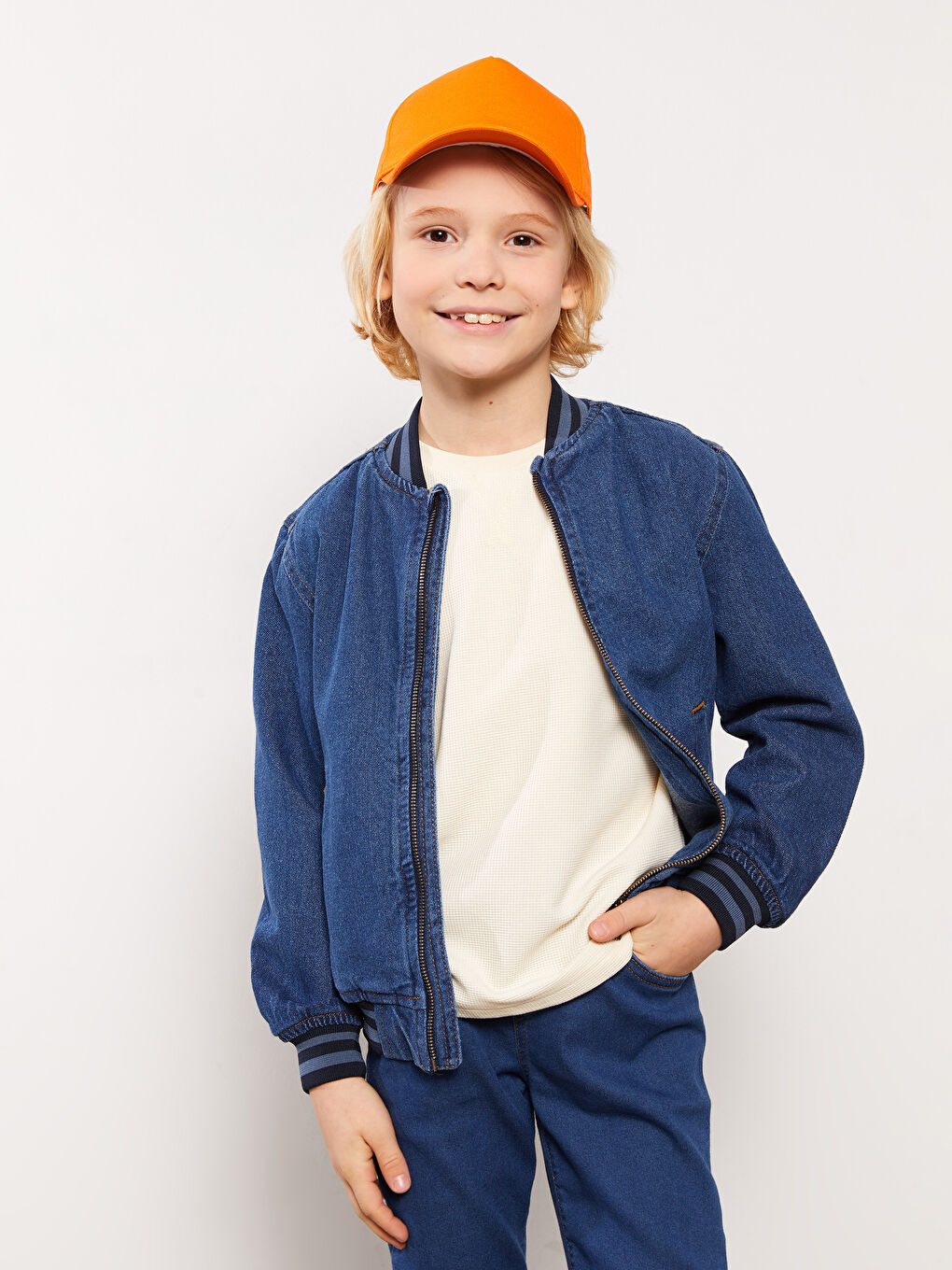 College Collar Boys' Denim Jacket-1