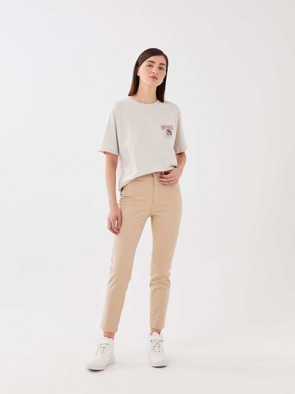 High Waist Slim Fit Women's Jeans -S36185Z8-CR8