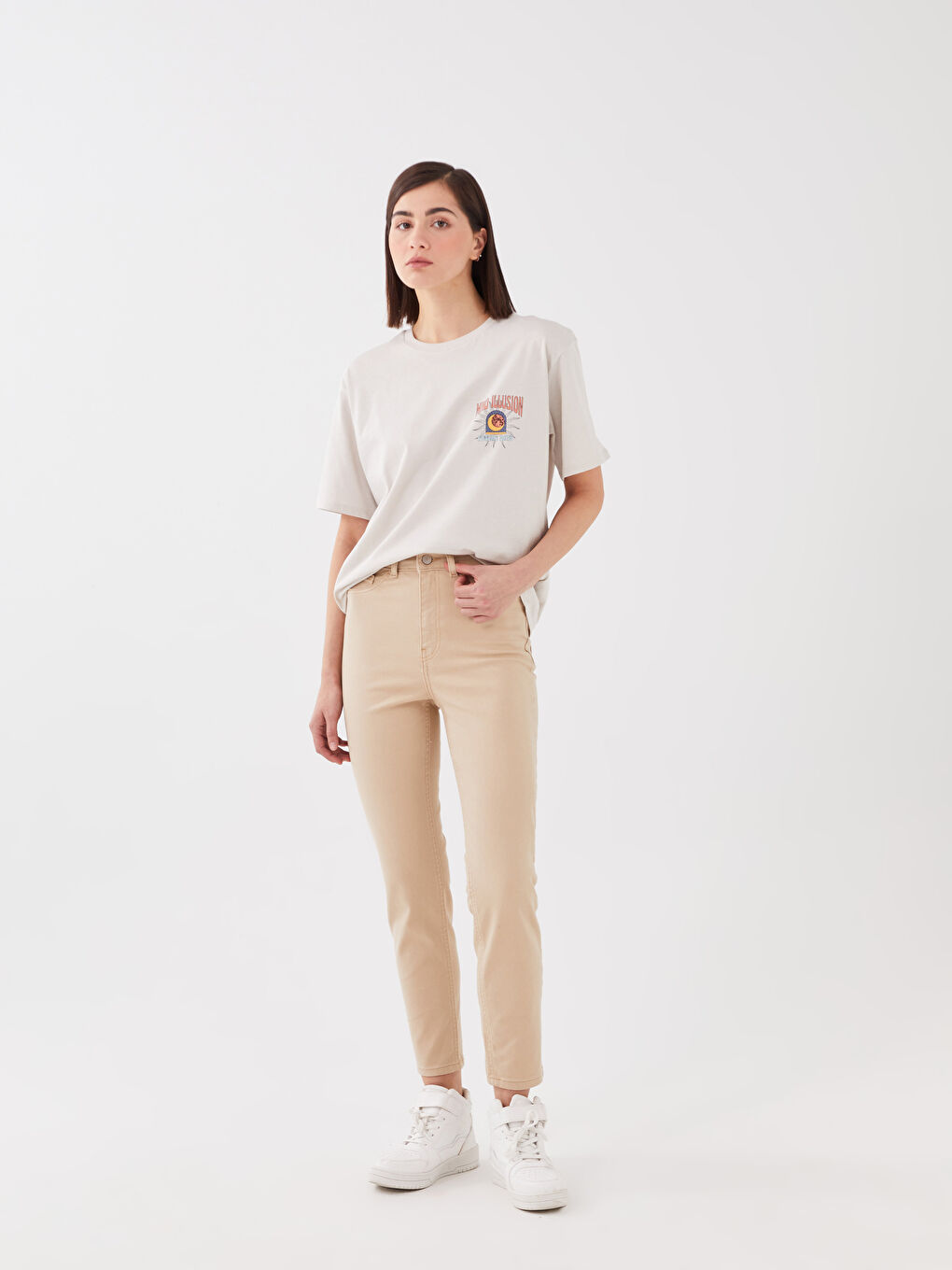 High Waist Slim Fit Women's Jeans -S36185Z8-CR8