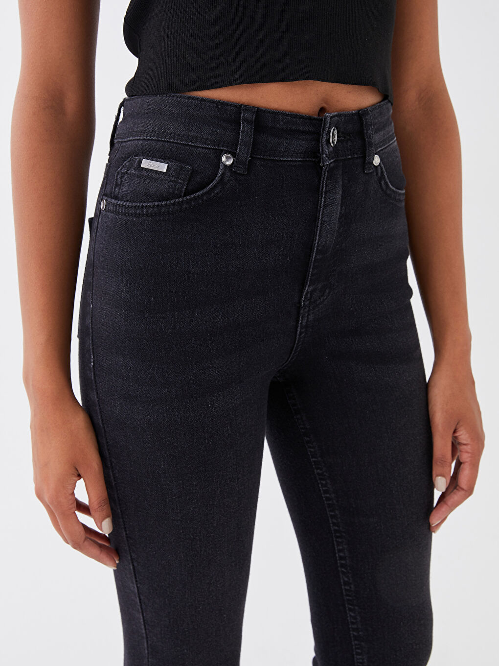 Siyah Yüksek Bel Jüpiter Süper Skinny Fit Kadın Jean Pantolon-2