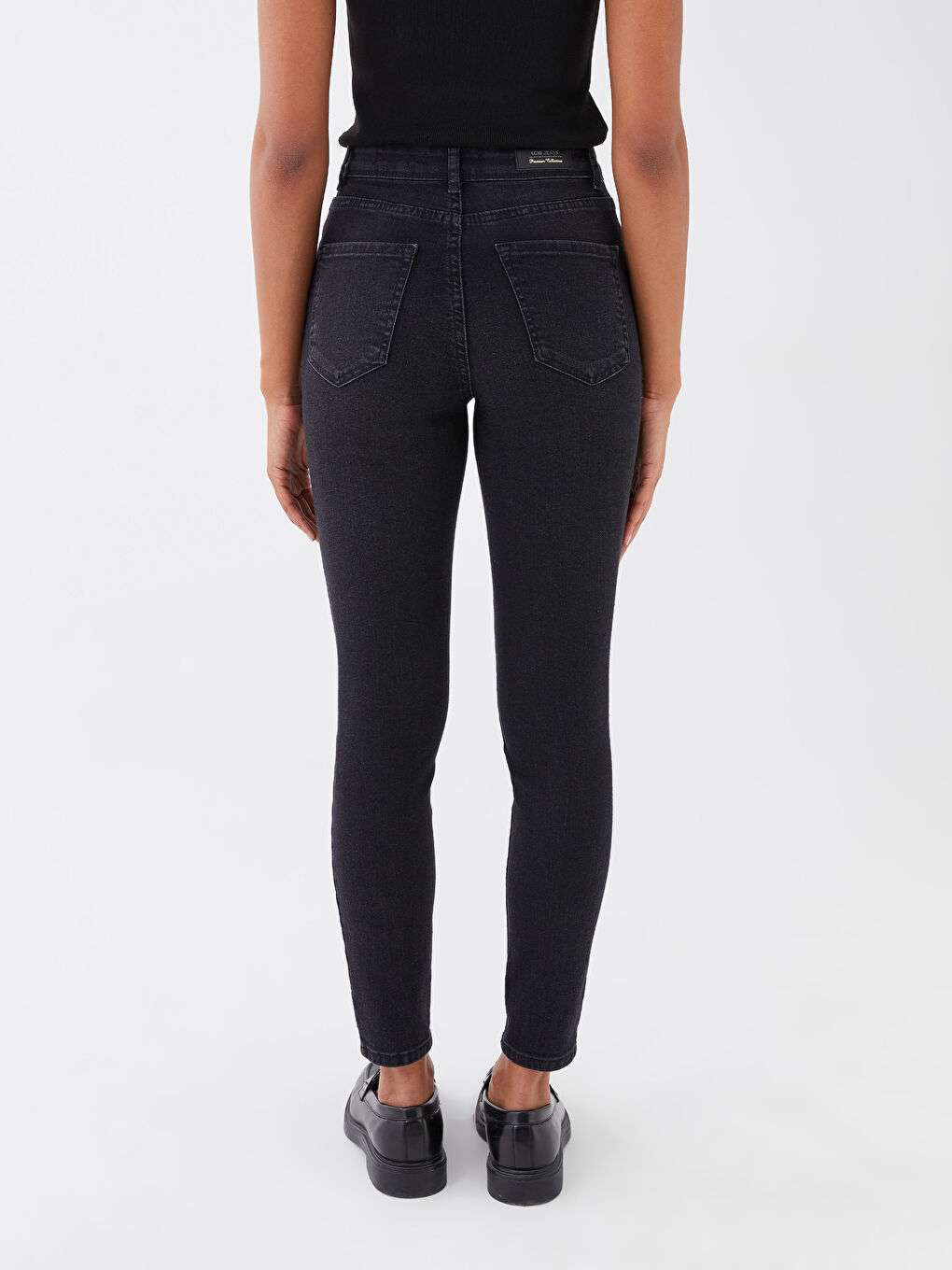 Siyah Yüksek Bel Jüpiter Süper Skinny Fit Kadın Jean Pantolon-4