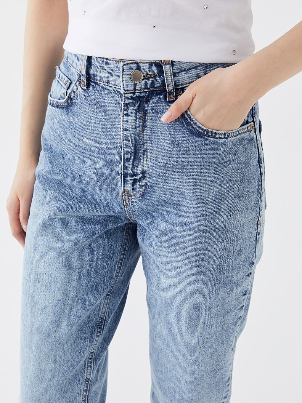 High Waist Mom Fit Women's Jeans-4