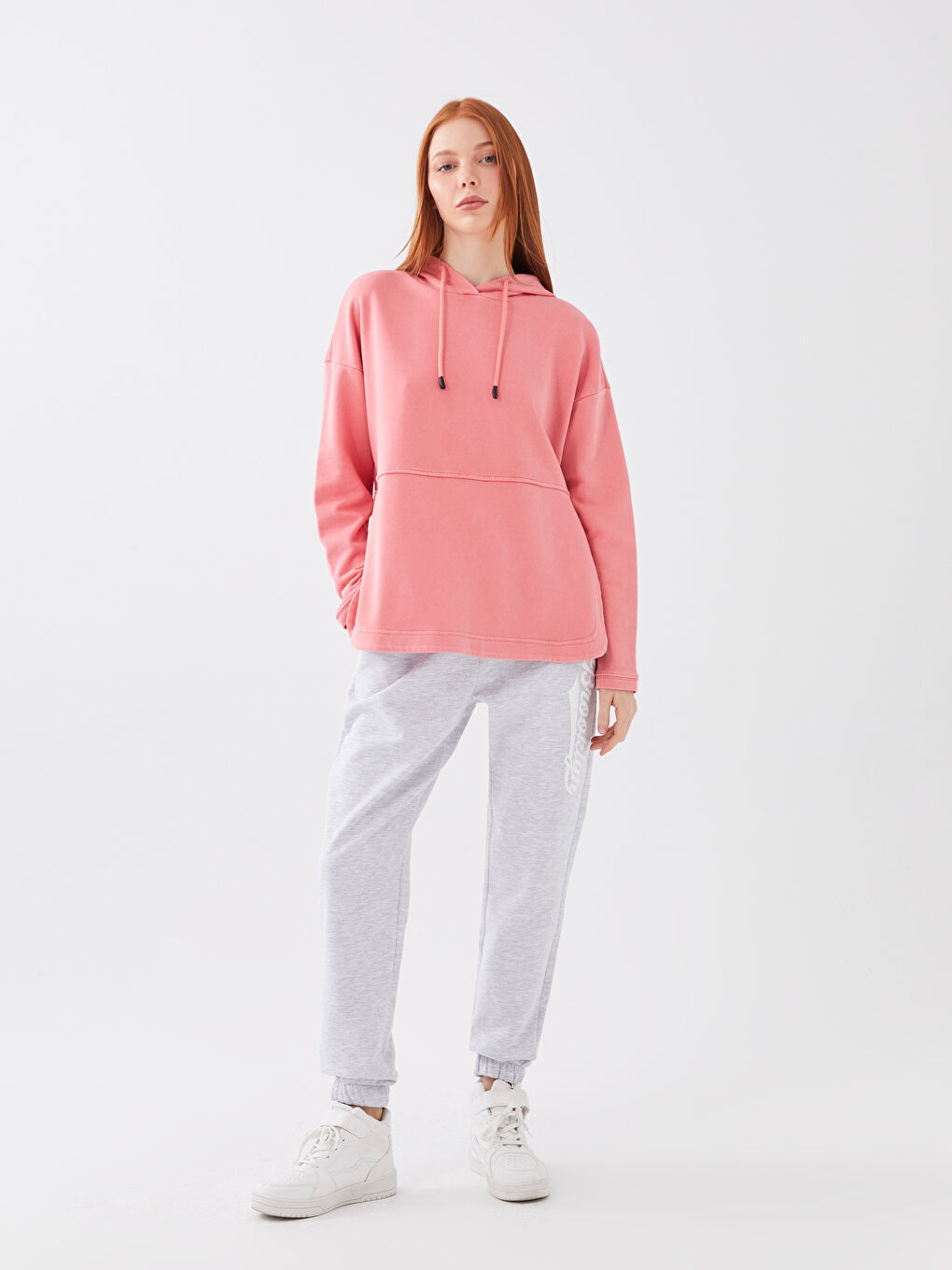 LCW Vision Hooded Plain Long Sleeve Women's Sweatshirt -S36194Z8-QSR
