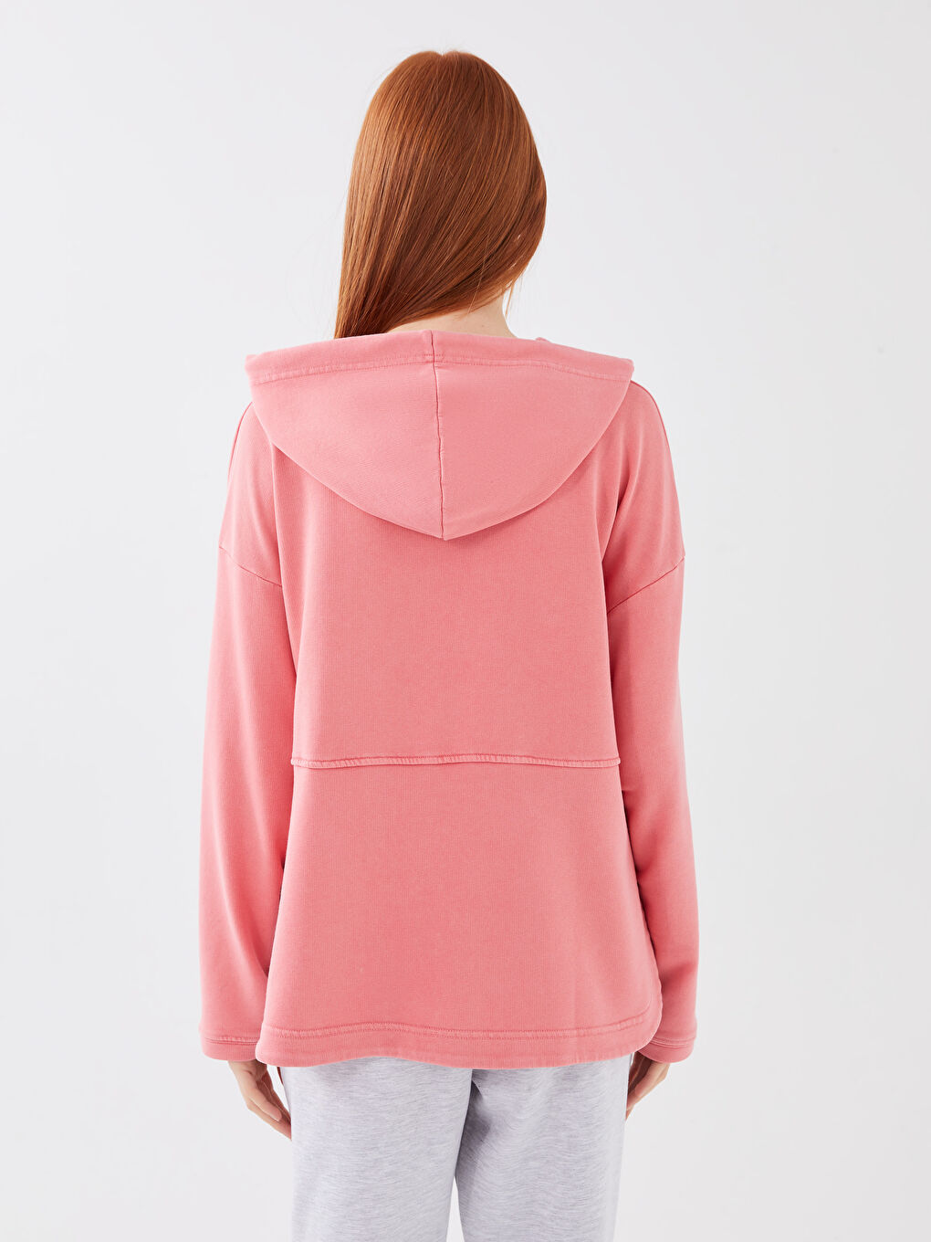 LCW Vision Hooded Plain Long Sleeve Women's Sweatshirt -S36194Z8-QSR