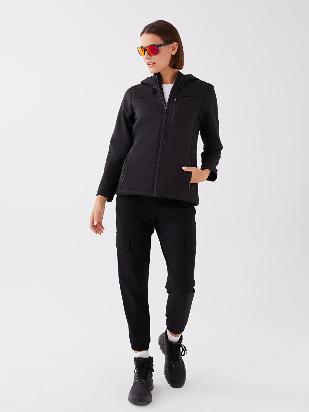 Xside Active Ženski kišni mantil sa kapuljačom, reflektujući, štampan, dugi rukav -S36201Z8-CVL