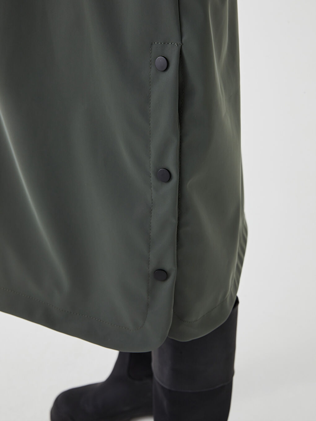 Women's Raincoat with Hooded Reflector Printed Long Sleeve-5