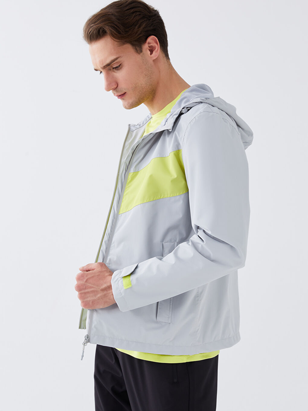 Standard Fit Hooded Thin Men's Raincoat -S36217Z8-KXV