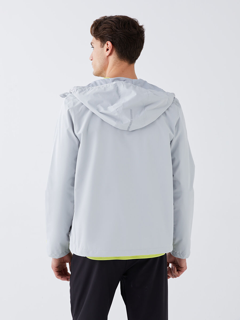 Standard Fit Hooded Thin Men's Raincoat -S36217Z8-KXV