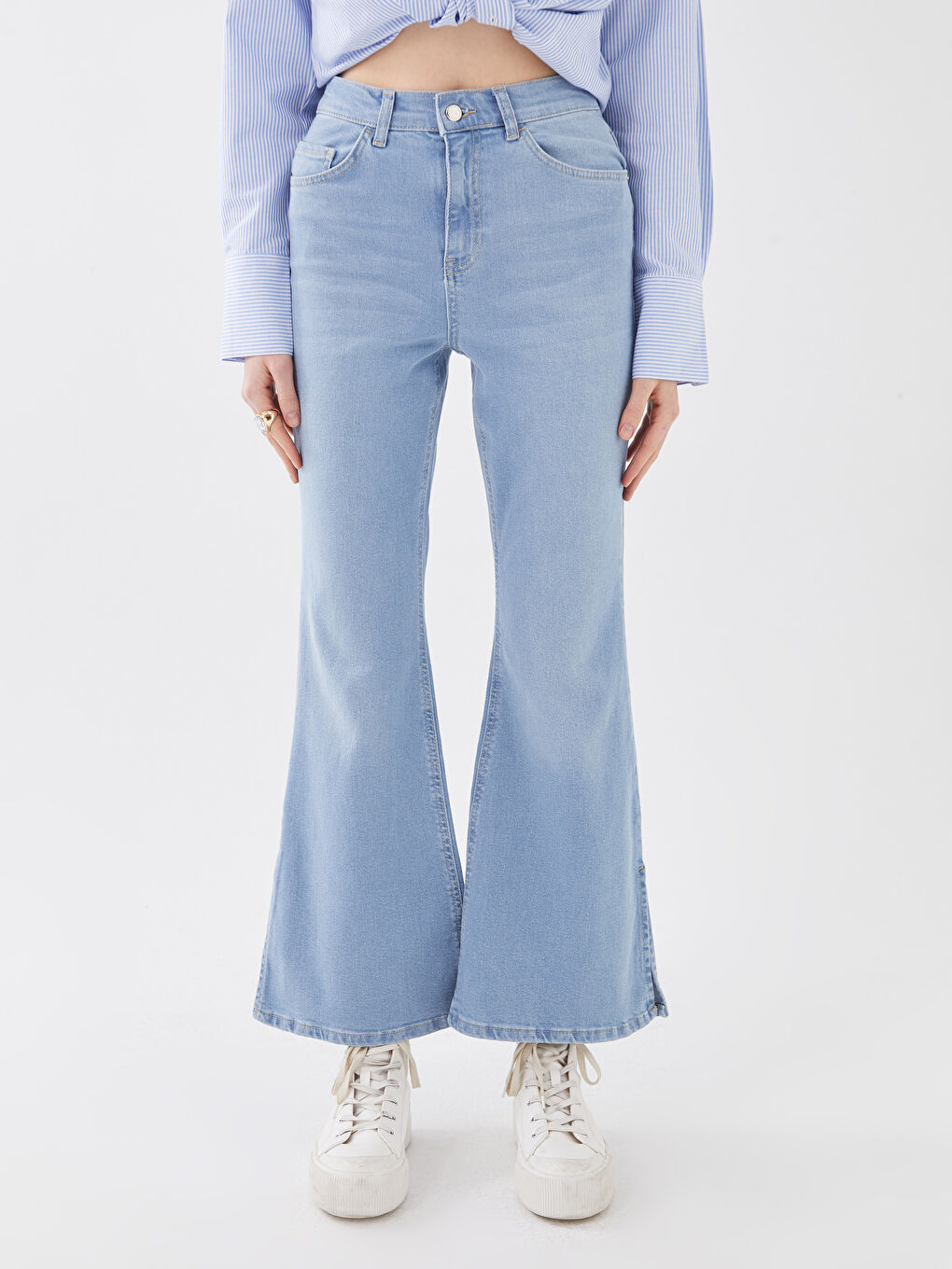 Blugi Evazați Marte cu Talie Înaltă pentru Femei-2