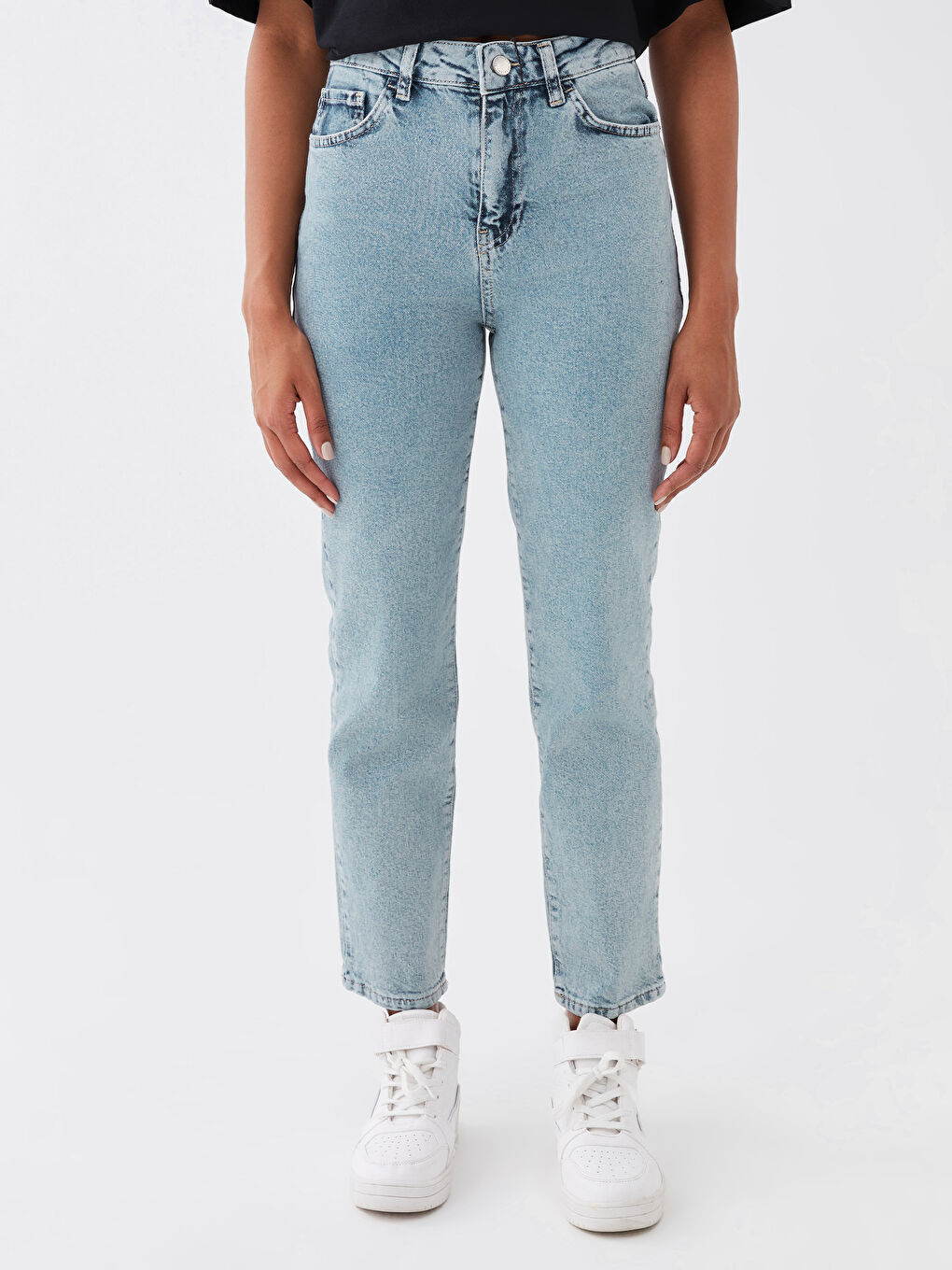 LCW Jeans Indigo Yüksek Bel Slim Fit Kadın Jean Pantolon - 3