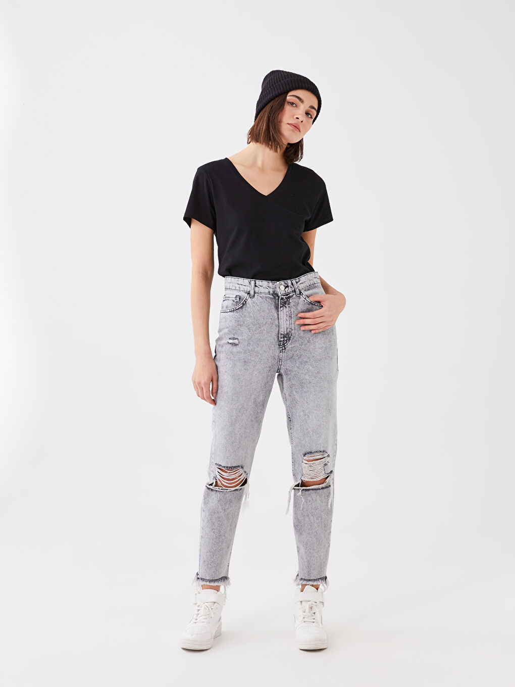 Джинсы Mom Fit с высокой посадкой для женщин