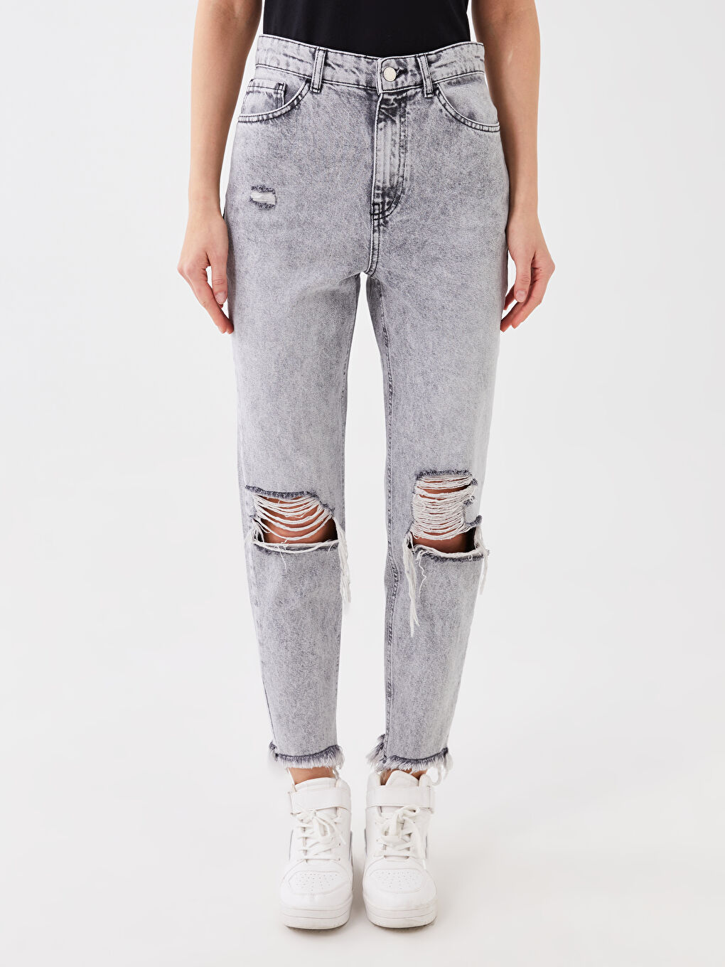 Джинсы Mom Fit с высокой посадкой для женщин-3