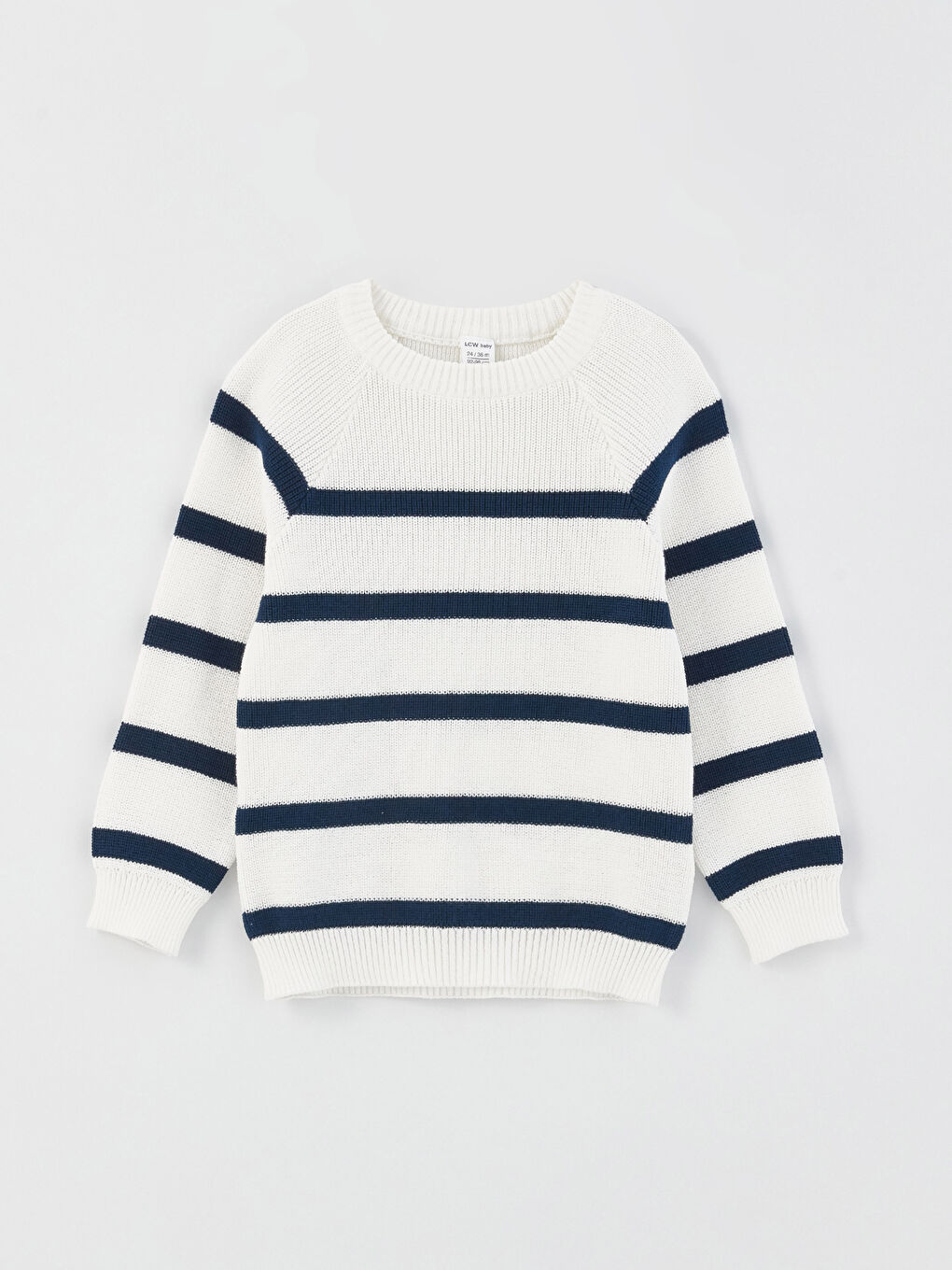 Pull-over à col rond à manches longues rayé en tricot pour bébé garçon-2