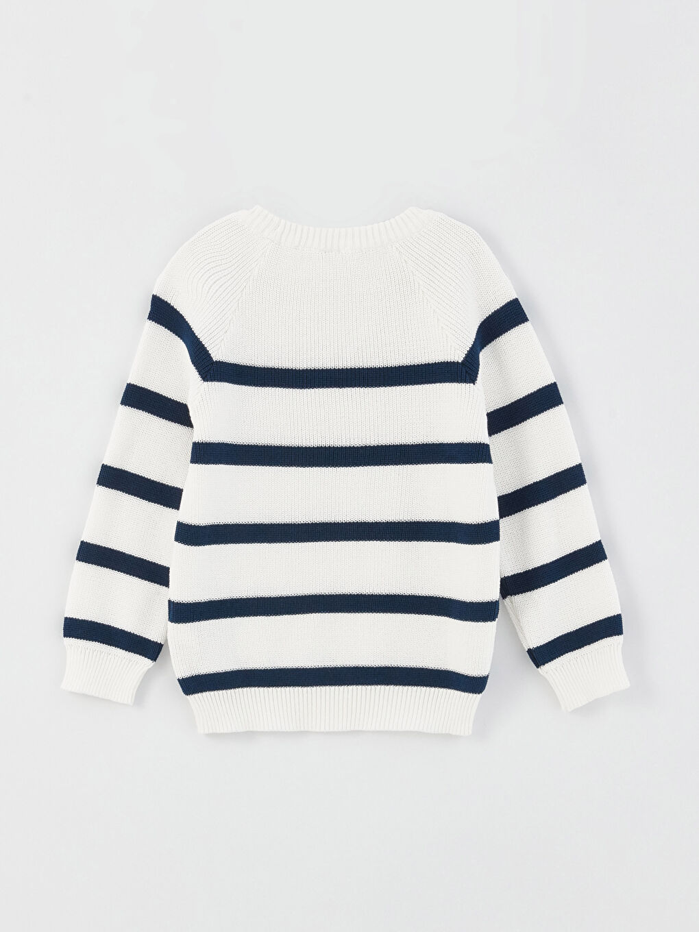 Pull-over à col rond à manches longues rayé en tricot pour bébé garçon-3