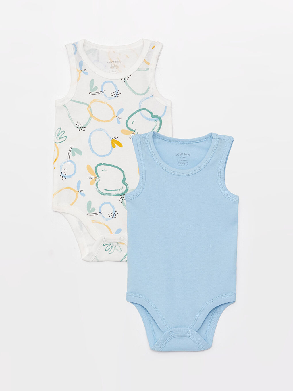 Crew Neck Baby Boy Snap Snap Bodysuit 2 Pack