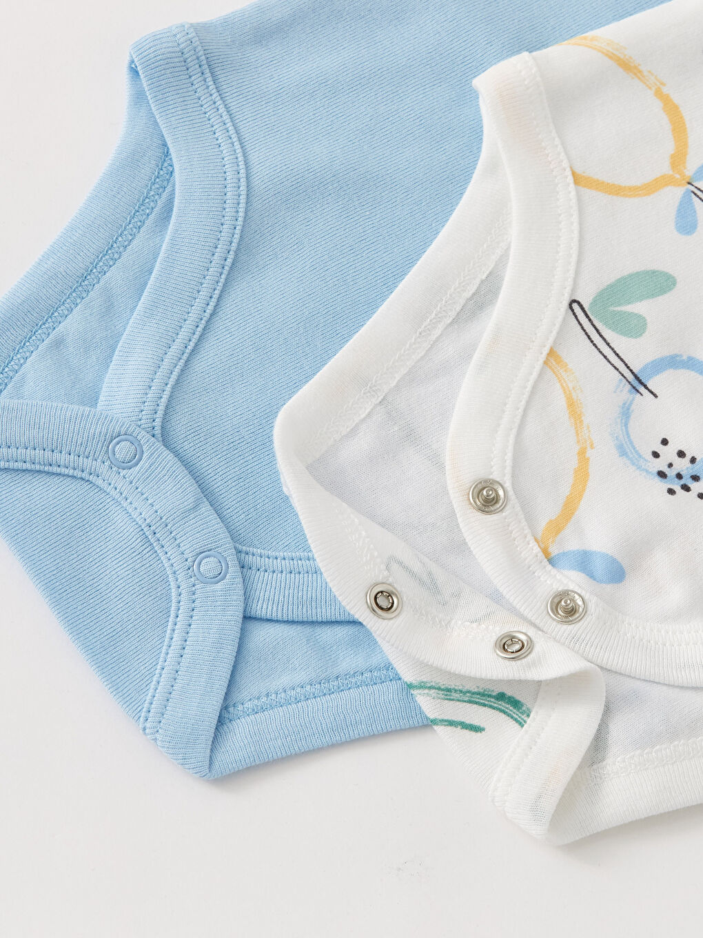 Crew Neck Baby Boy Snap Snap Bodysuit 2 Pack-3