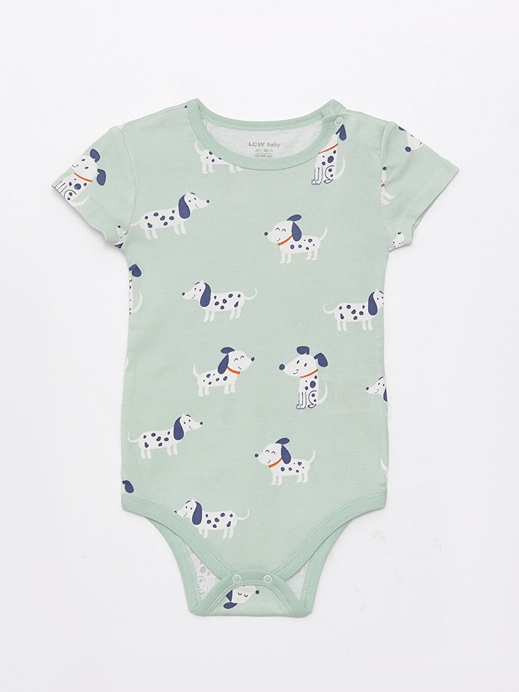 ياقة دائرية كم قصير مطبوع بدلة جسم أولاد رضع بزر ضغط - مجموعتين-2