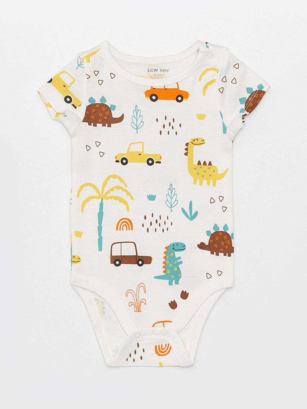 Crew Neck Short Sleeve Printed Baby Boy Bodysuit with Snap Crotch 2-Pack-1