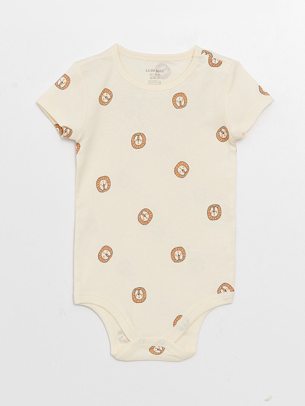 ياقة دائرية كم قصير مطبوع بدلة جسم أولاد رضع بزر ضغط - مجموعتين-2