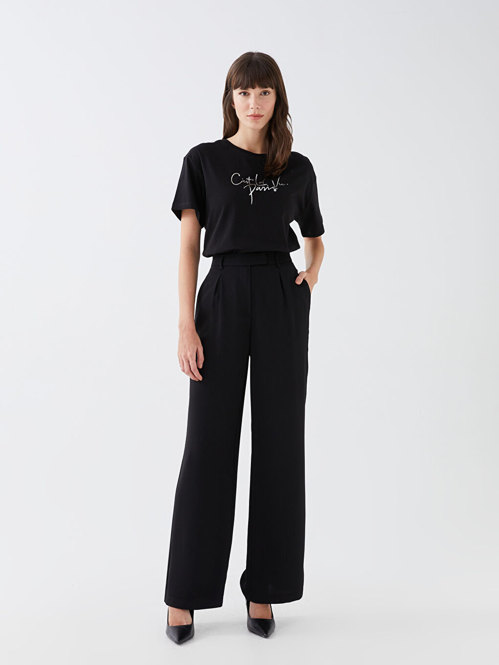 Crew Neck Printed Short Sleeve Women's T-Shirt-2