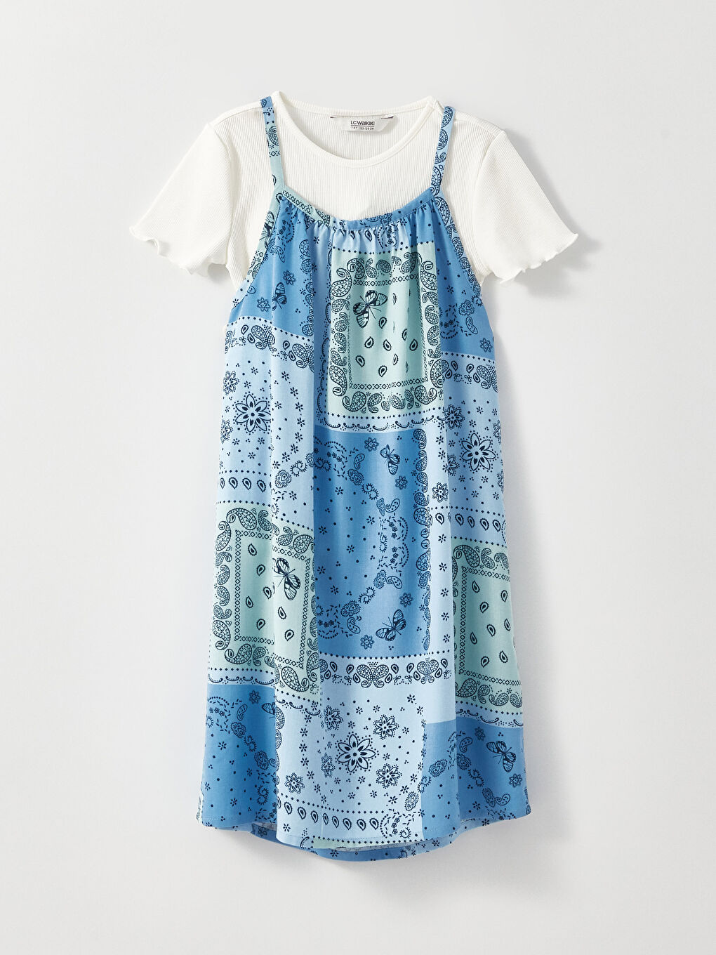 LCW Kids Crew Neck Girls T-Shirt and Dress -S36290Z4-LQQ