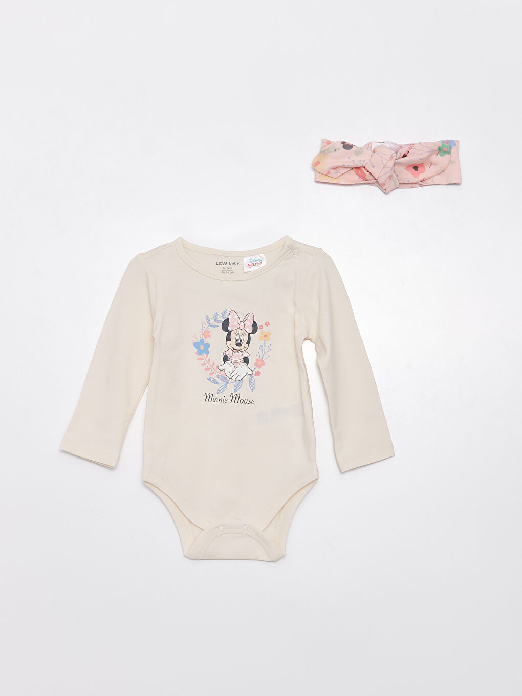 LCW baby Ensemble 3 Pièces Bébé Fille Imprimé Minnie Mouse à Manches Longues et Col Rond -S36293Z1-FDL
