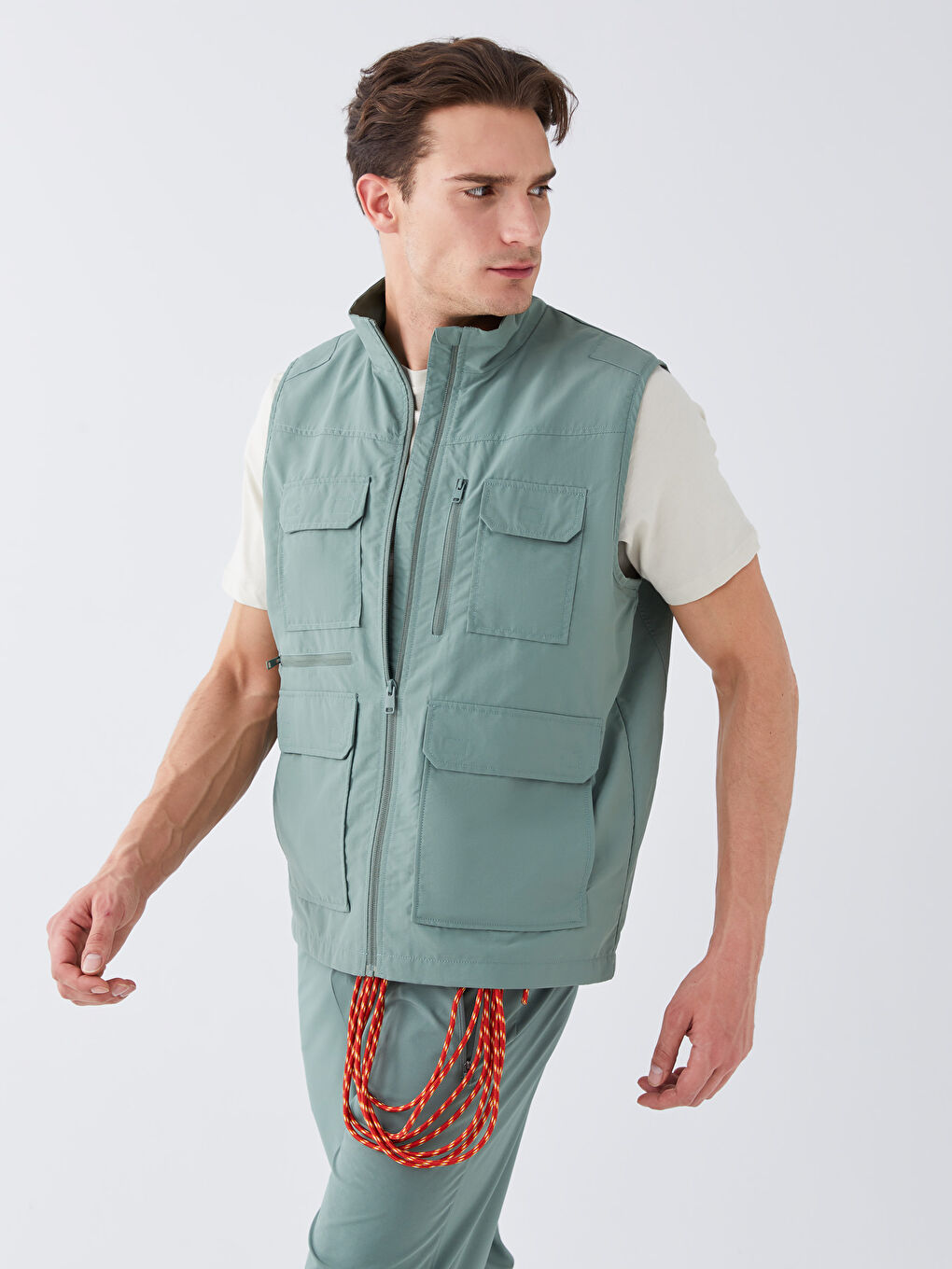 Standardni kroj prsluk za lov sa uspravnom kragnom - Muški-1