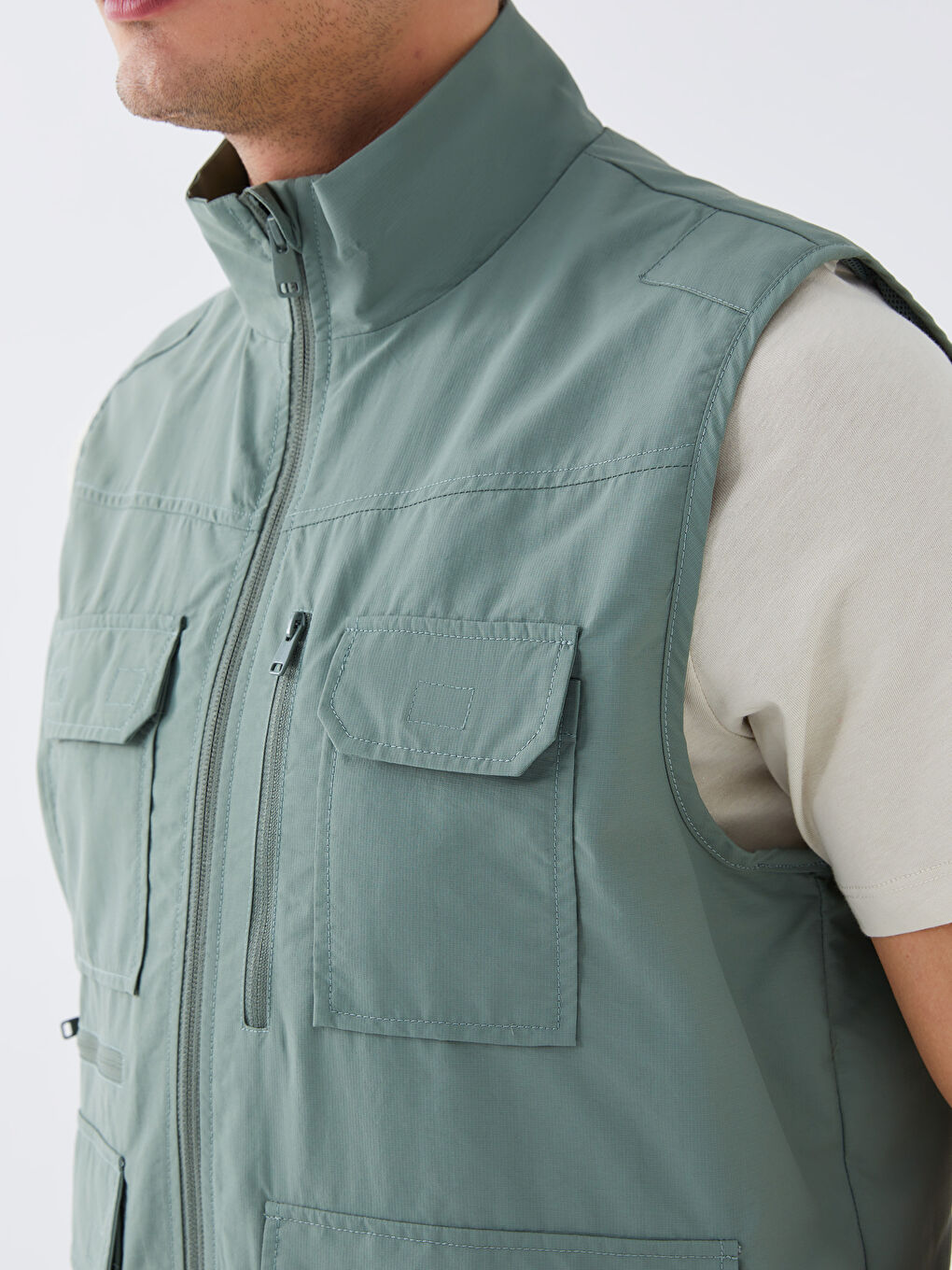 Standardni kroj prsluk za lov sa uspravnom kragnom - Muški-3