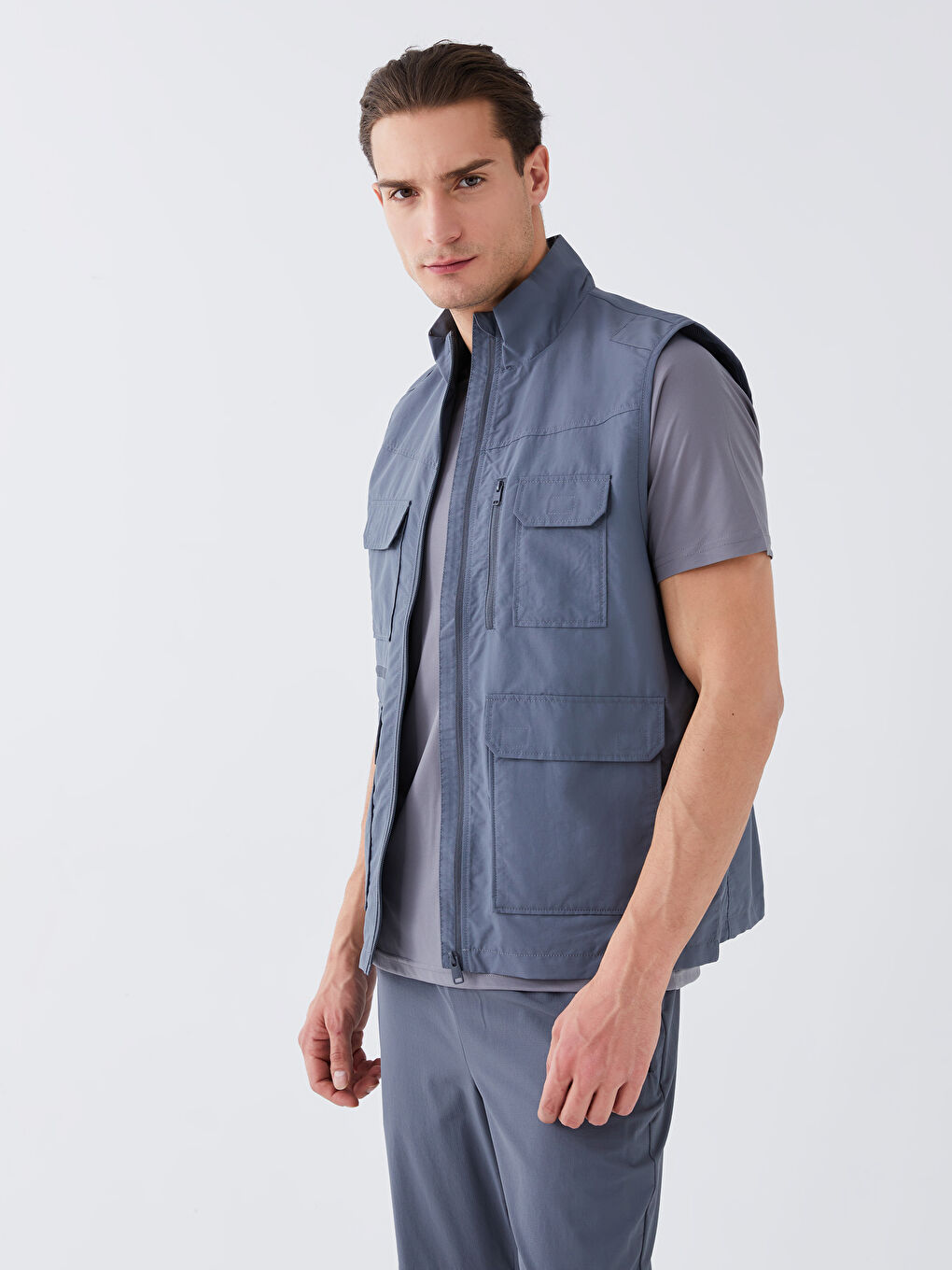 Standard Fit Funnel Neck Men's Hunting Waistcoat -S36294Z8-HFP