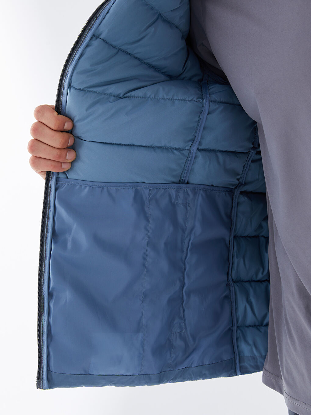 Standard Fit Hooded Men's Puffer Coat -S36296Z8-R0V