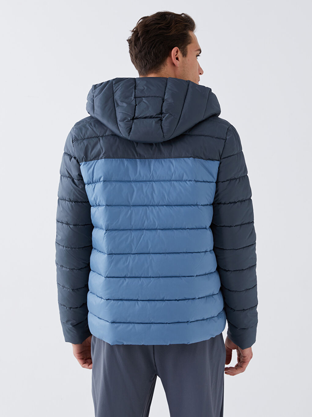 Standard Fit Hooded Men's Puffer Coat -S36296Z8-R0V