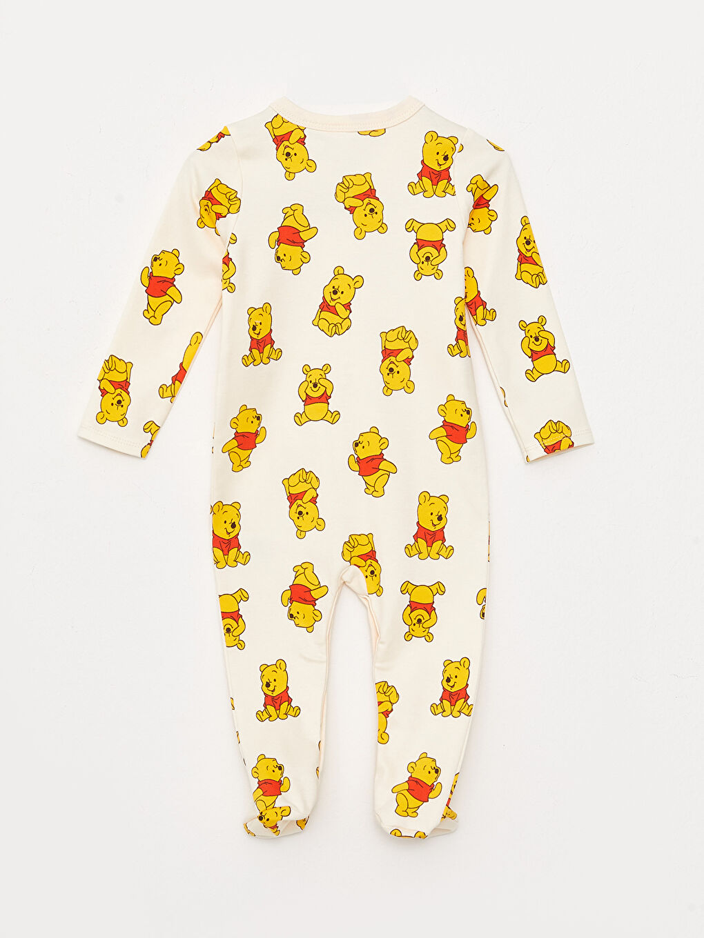 V-Neck Long Sleeve Winnie the Pooh Printed Baby Boys' Jumpsuit-1
