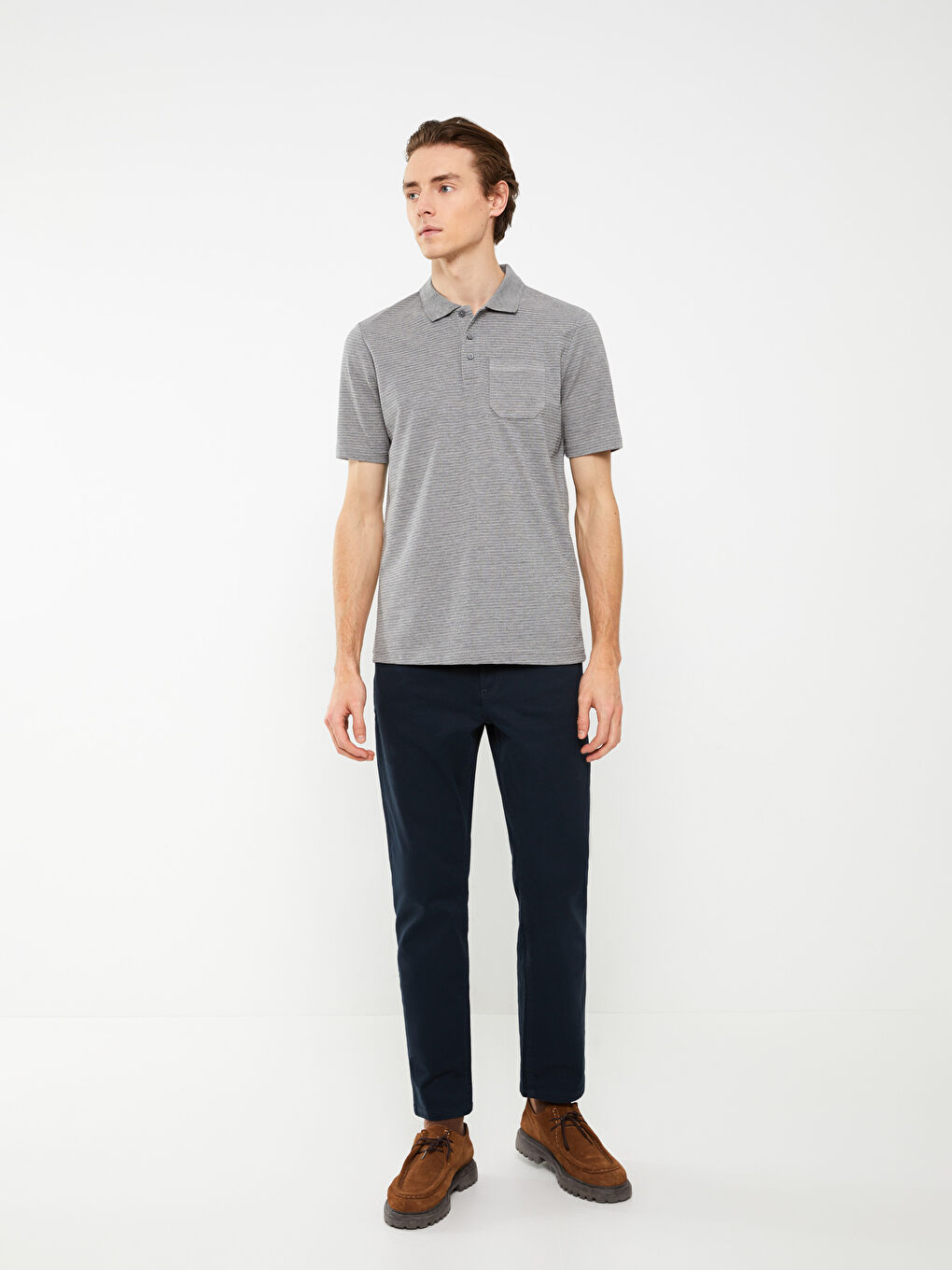 Polo Neck Short Sleeve Pique Men's T-Shirt-2