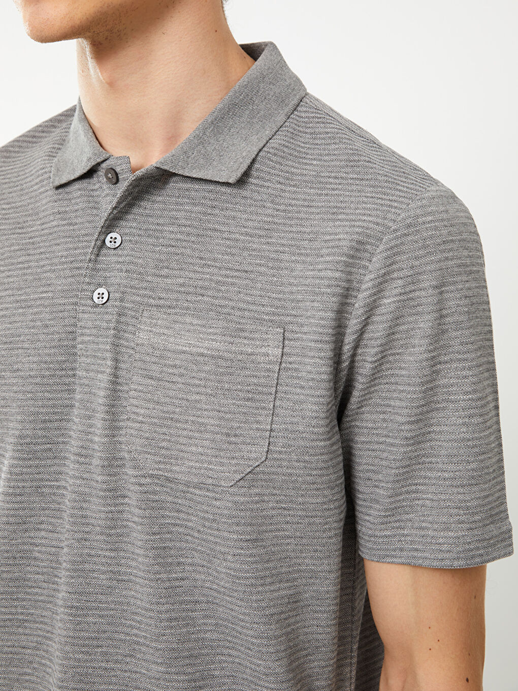 Polo Neck Short Sleeve Pique Men's T-Shirt-3