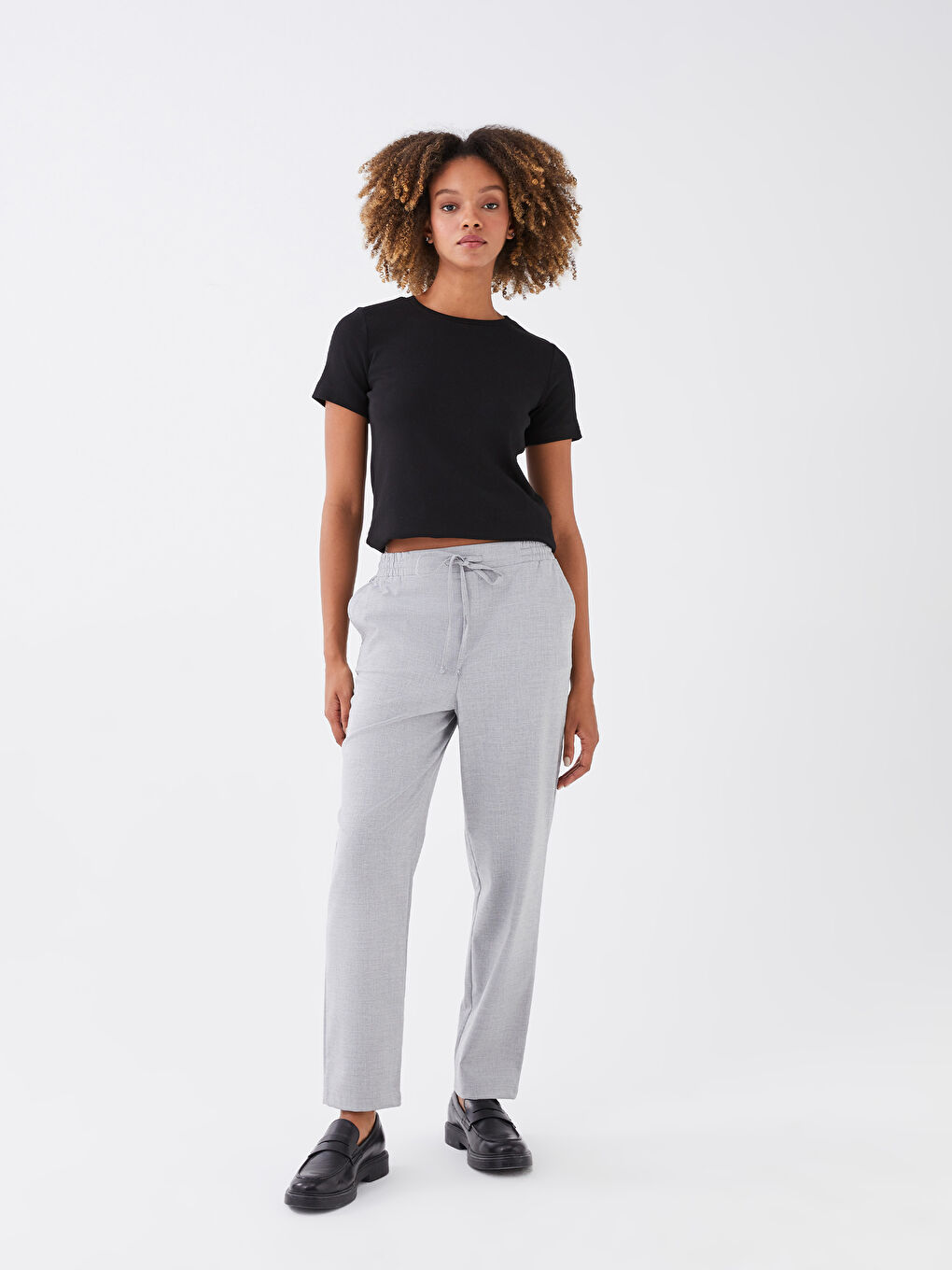 Crew Neck Plain Short Sleeve Women's T-Shirt-1