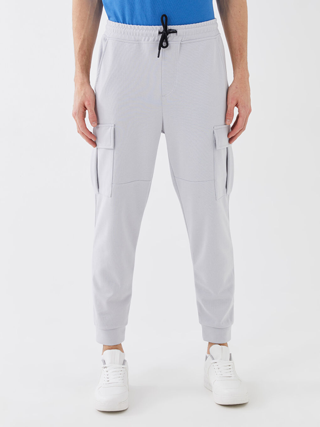 Ерлерге арналған стандартты пішім саржа карго шалбар-3