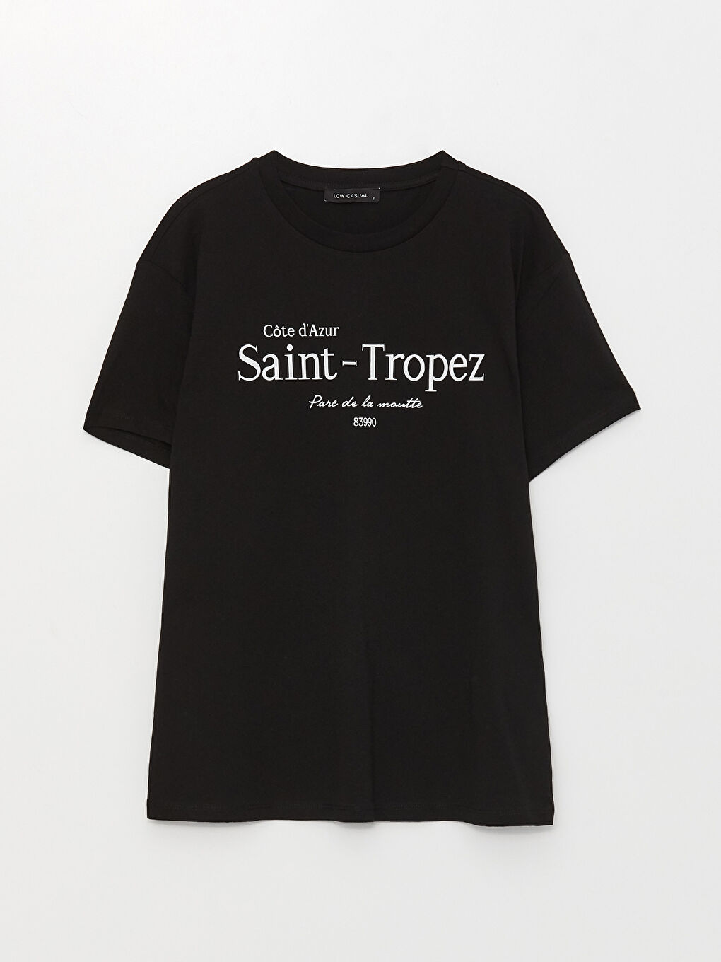 تيشيرت نسائي بأكمام قصيرة وياقة دائرية مطبوع-5