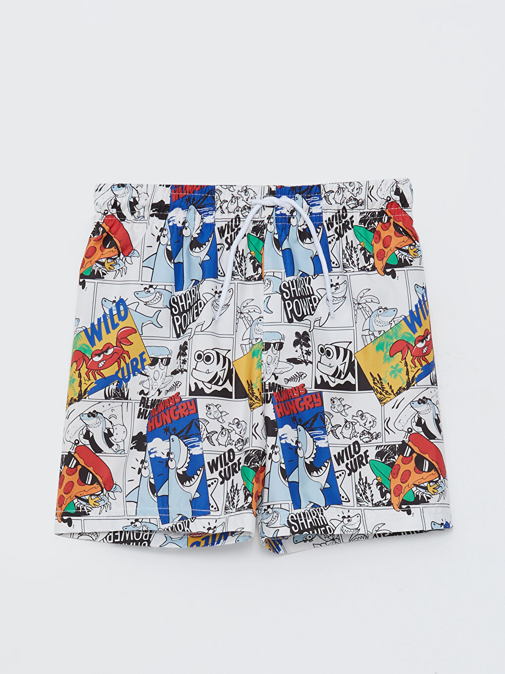 Elastic Waist Printed Boy's Swim Shorts -S36375Z4-LU7
