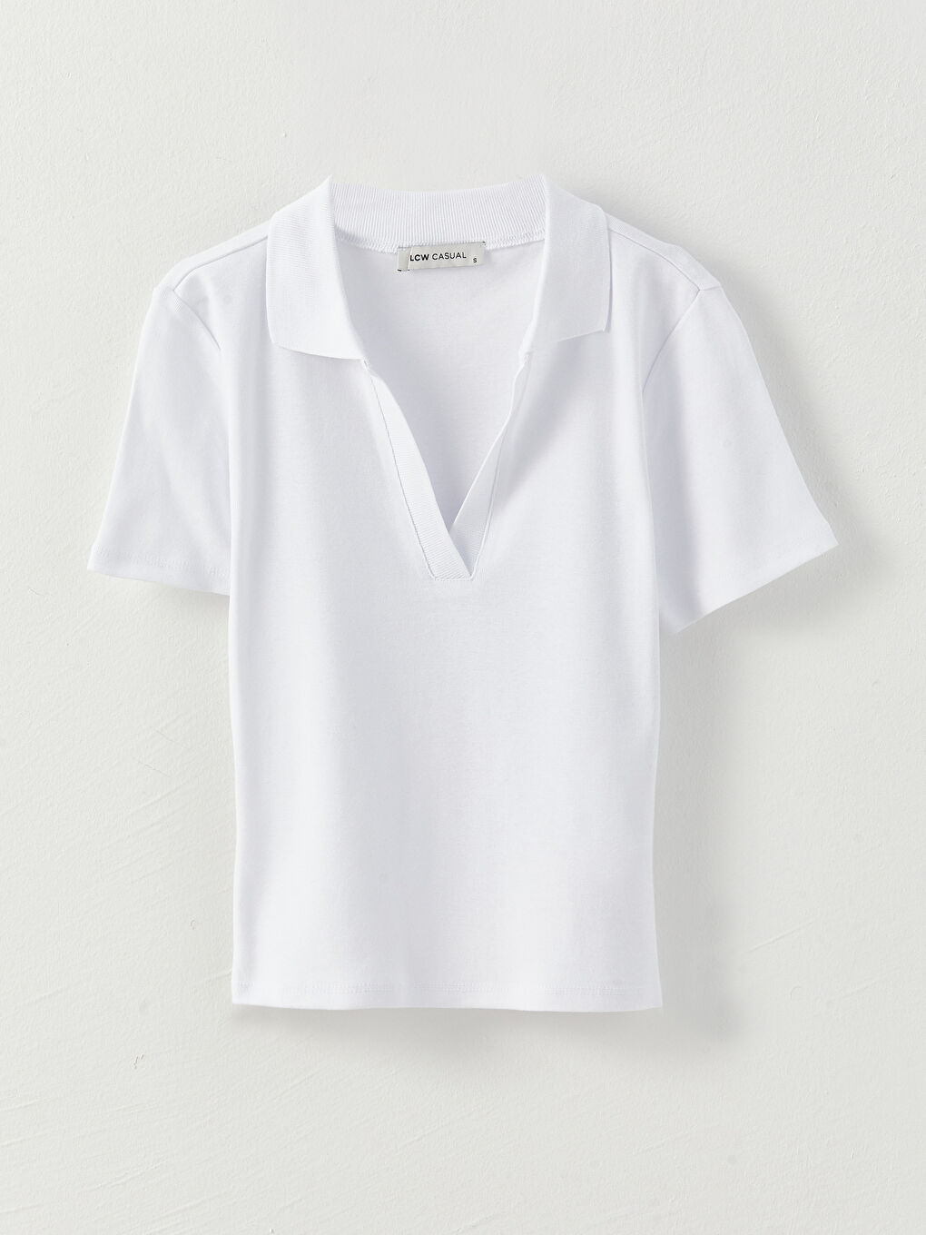 LC Waikiki Polo Neck Plain Short Sleeve Women's T-Shirt -S36391Z8-Q6K