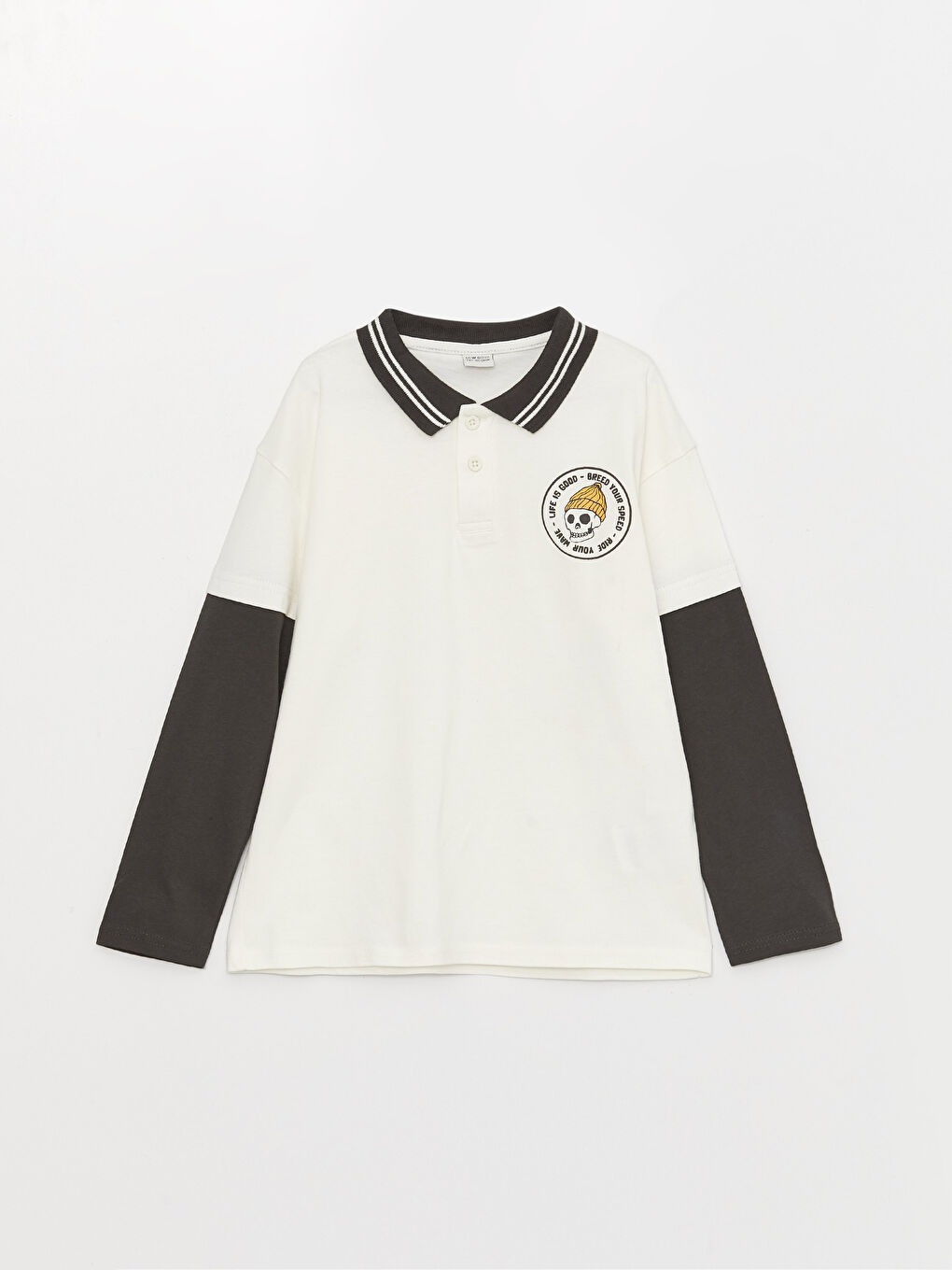 تيشيرت اولاد ياقة بولو مطبوع بمقاس مريح