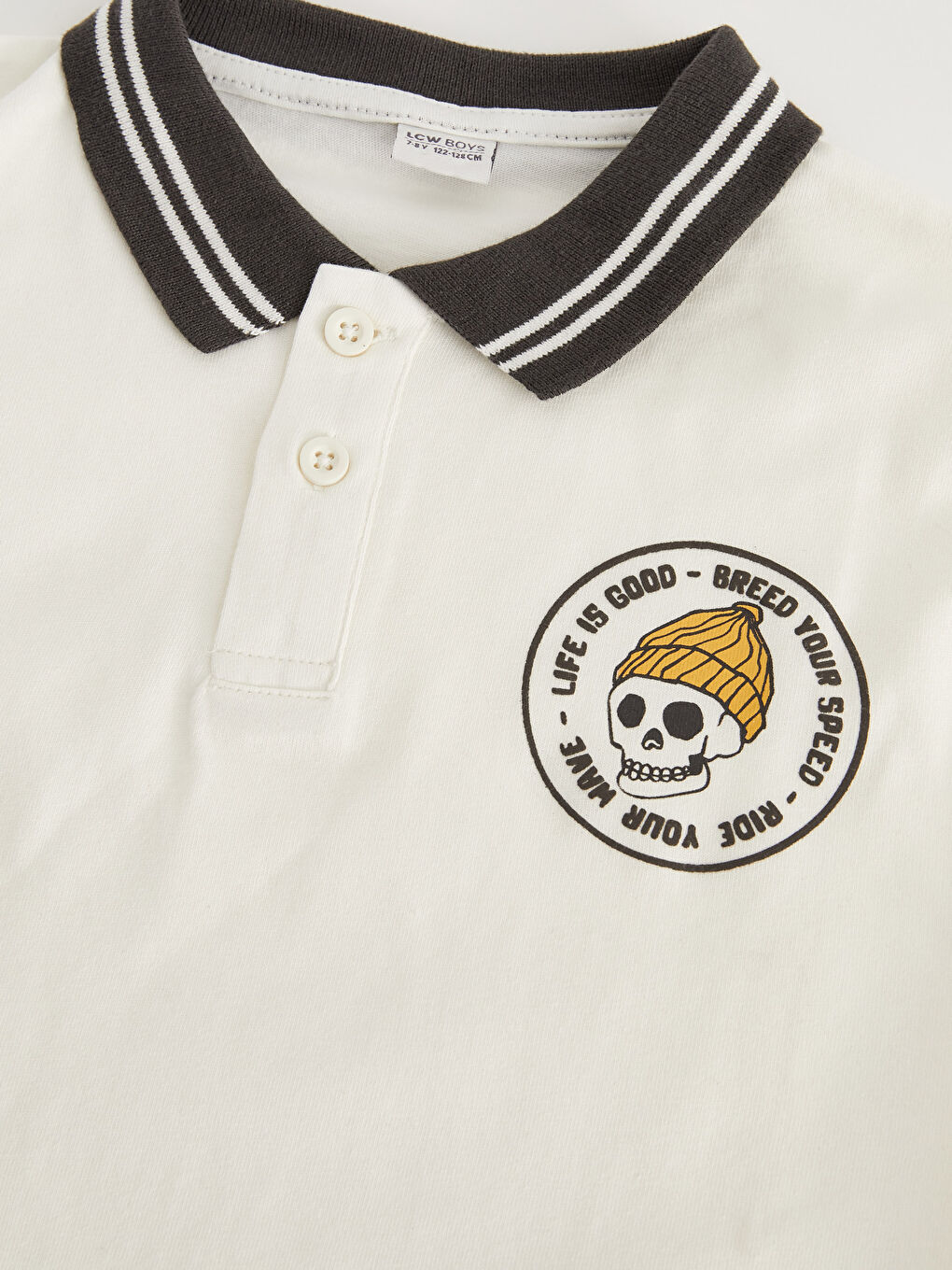 تيشيرت اولاد ياقة بولو مطبوع بمقاس مريح-2