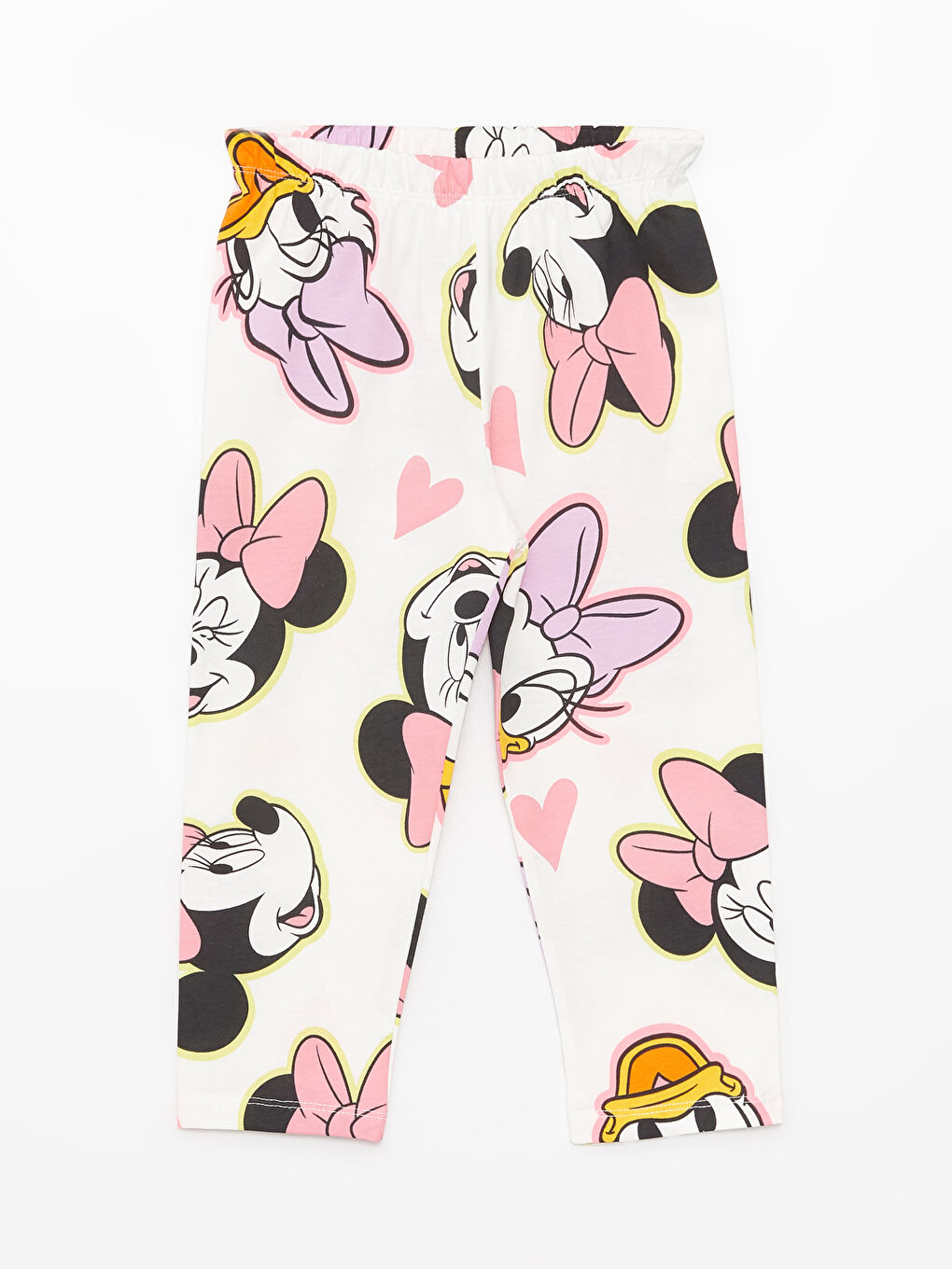 Polo Neck Short Sleeve Minnie Mouse Printed Baby Girl Pajama Set-2