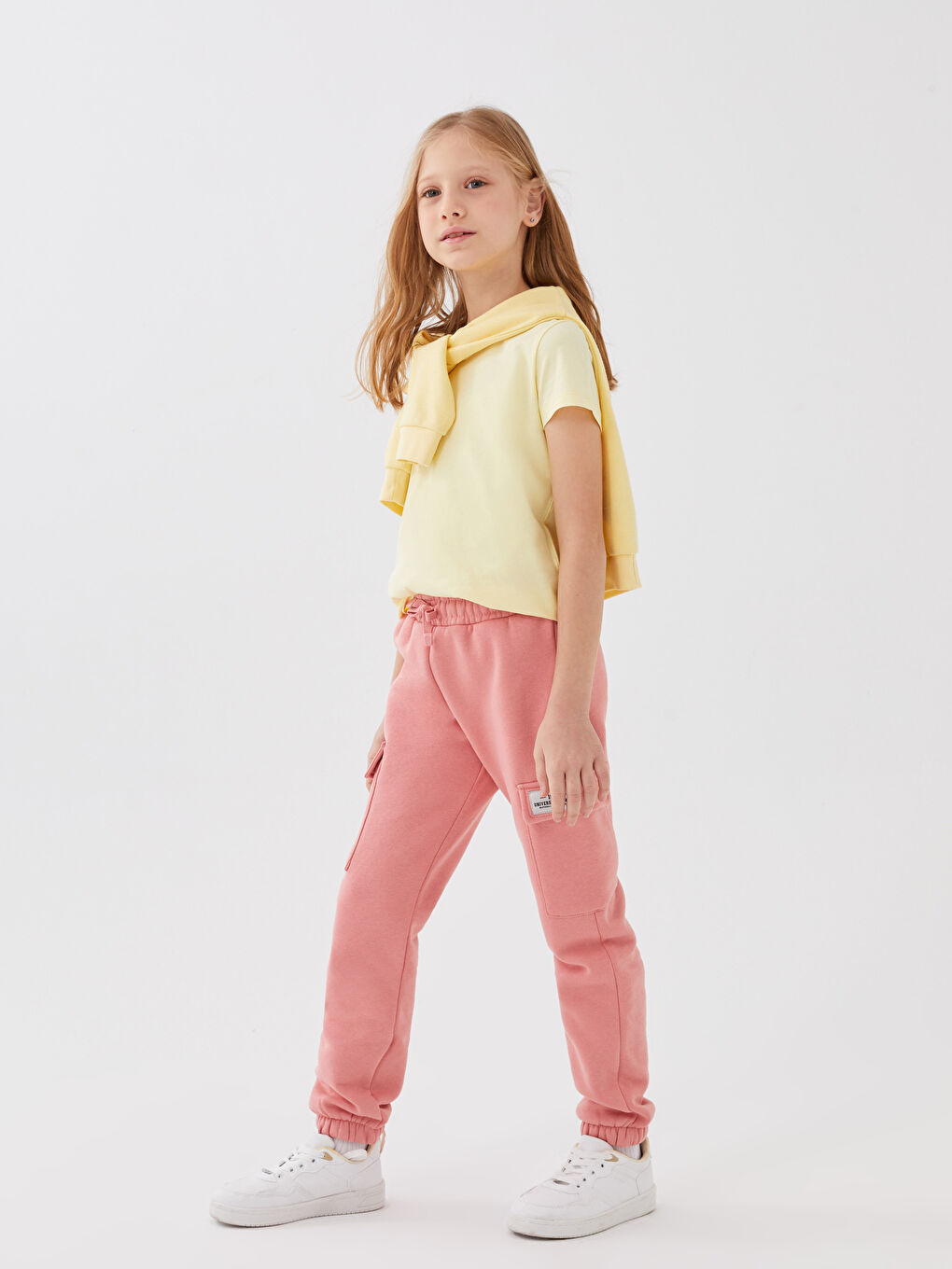 Серпімді белдік негізгі қыздарға арналған джоггер спорттық шалбары-2