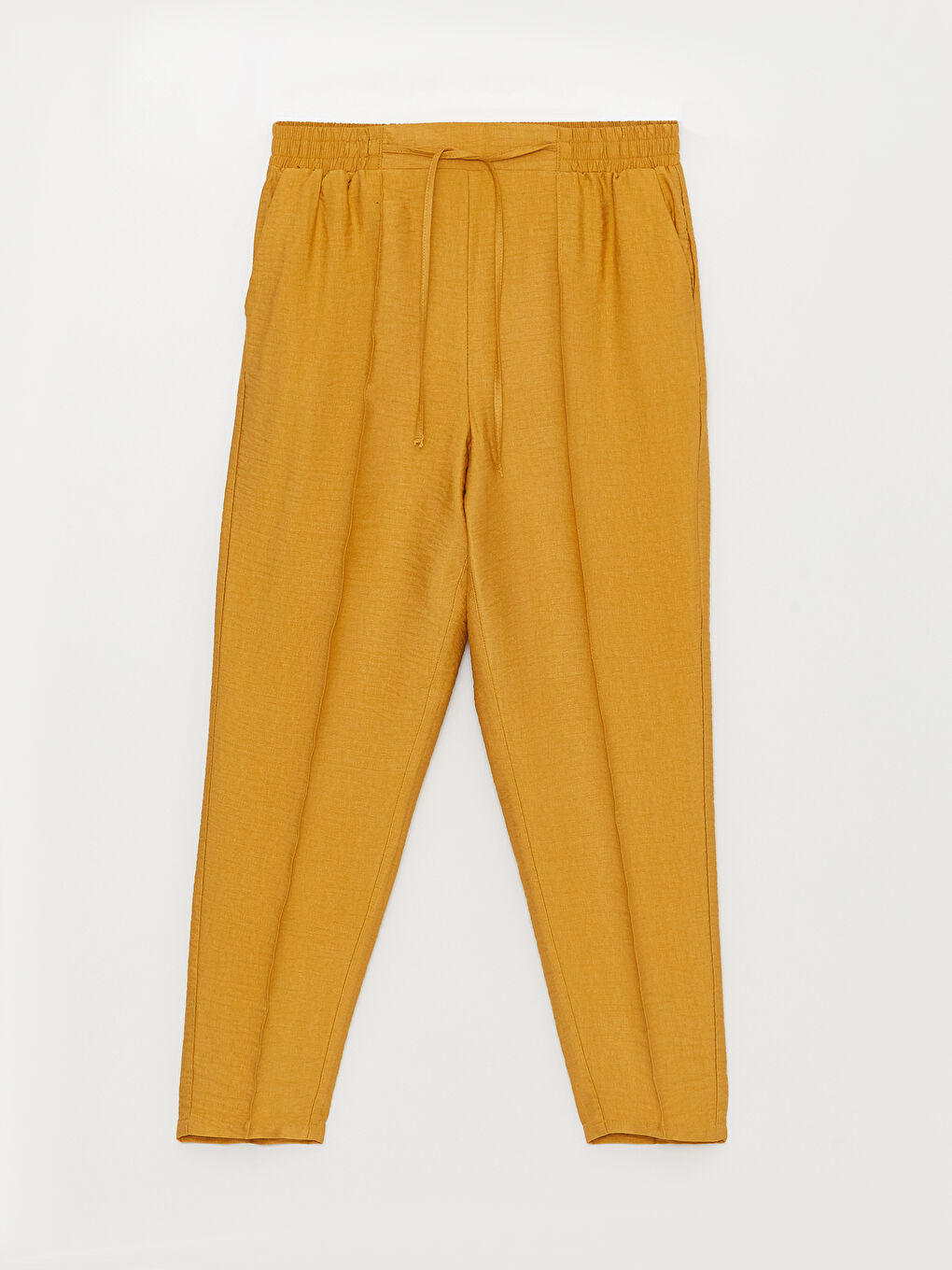 Женские брюки морковного кроя однотонные-5