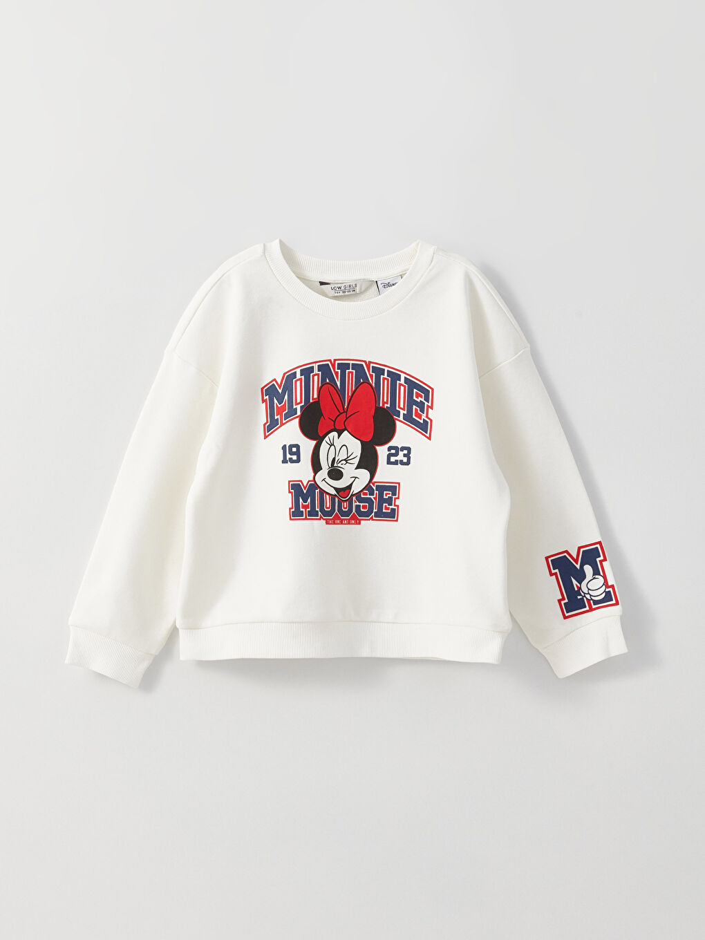 Crew Neck Minnie Mouse Printed Long Sleeve Girls' Sweatshirt -S36433Z4-R9J
