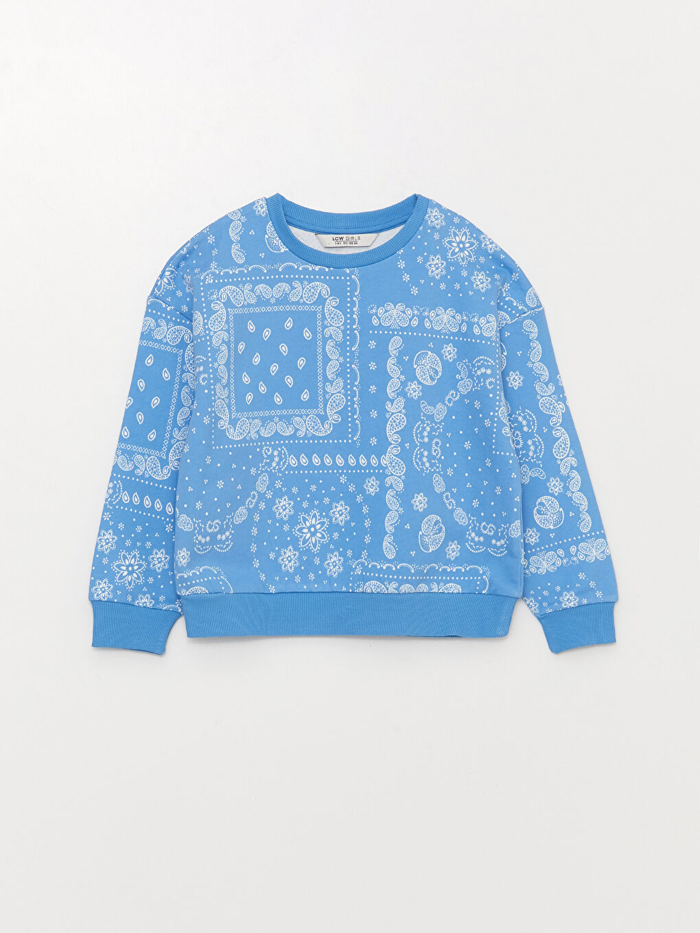 Crew Neck Printed Long Sleeve Girls' Sweatshirt -S36436Z4-LQQ