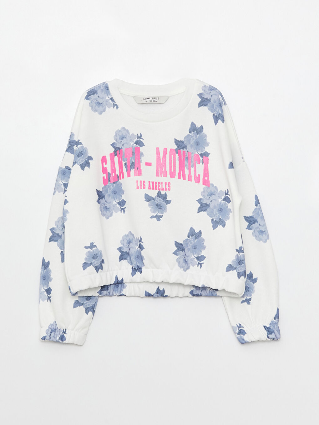 LCW Kids Crew Neck Printed Long Sleeve Girls' Sweatshirt -S36438Z4-LQQ