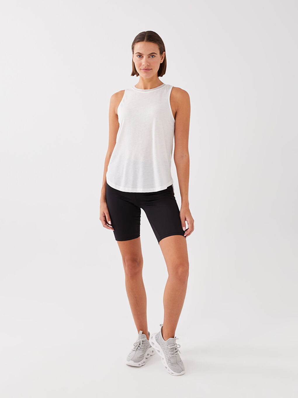 Maiou Sportiv pentru Femei cu Guler Rotund și Bretele-4