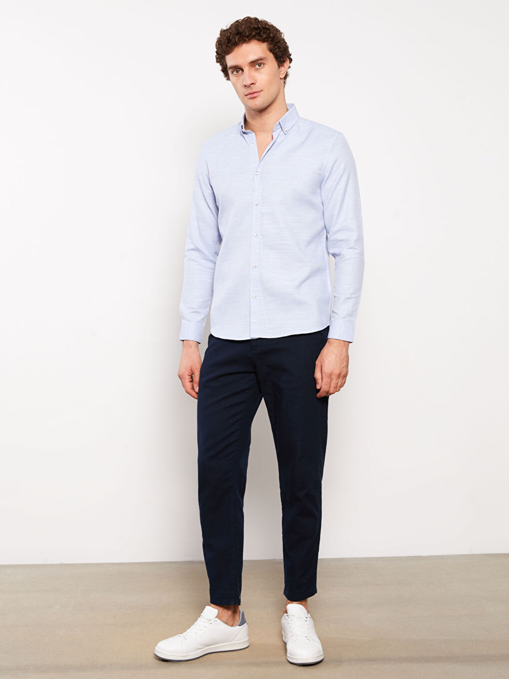 Muška košulja dugih rukava slim fit od dobby tkanine -S36446Z8-S0S