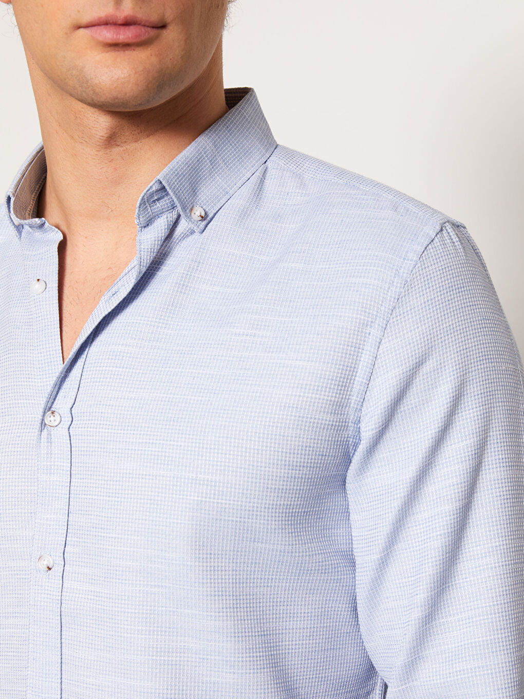 Muška košulja dugih rukava slim fit od dobby tkanine -S36446Z8-S0S